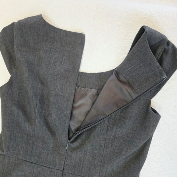 Calvin Klein Women's Career Mini Dress Size Large Charcoal Grey Cap Sleeves Work - Picture 10 of 15